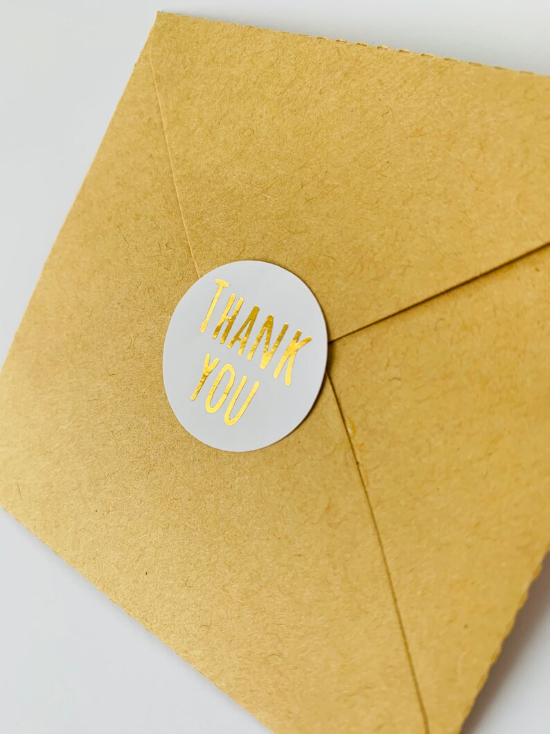Gold foil thank you stickers 1 inch packaging stickers gold Etsy