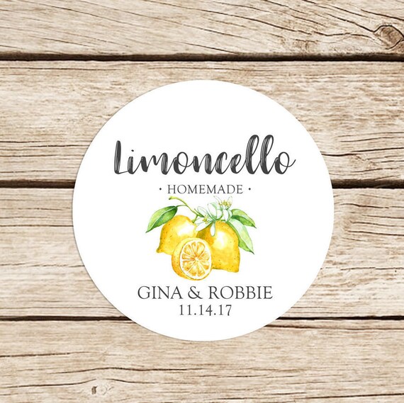 Homemade Limoncello Favor Stickers Wedding Thank You Etsy