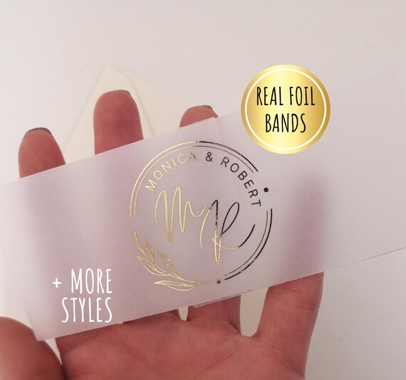 Gold Clear Belly Bands Gold or Silver Foil Belly Bands for 5 Etsy