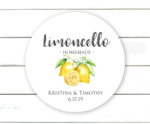Homemade Limoncello Favor Stickers Wedding Thank You Etsy