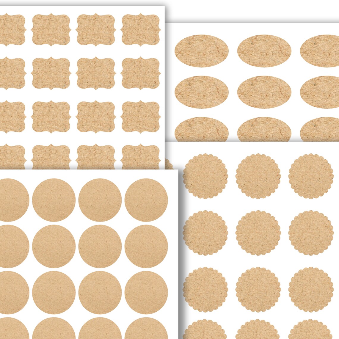 Blank sticker labels kraft brown labels wedding bridal | Etsy