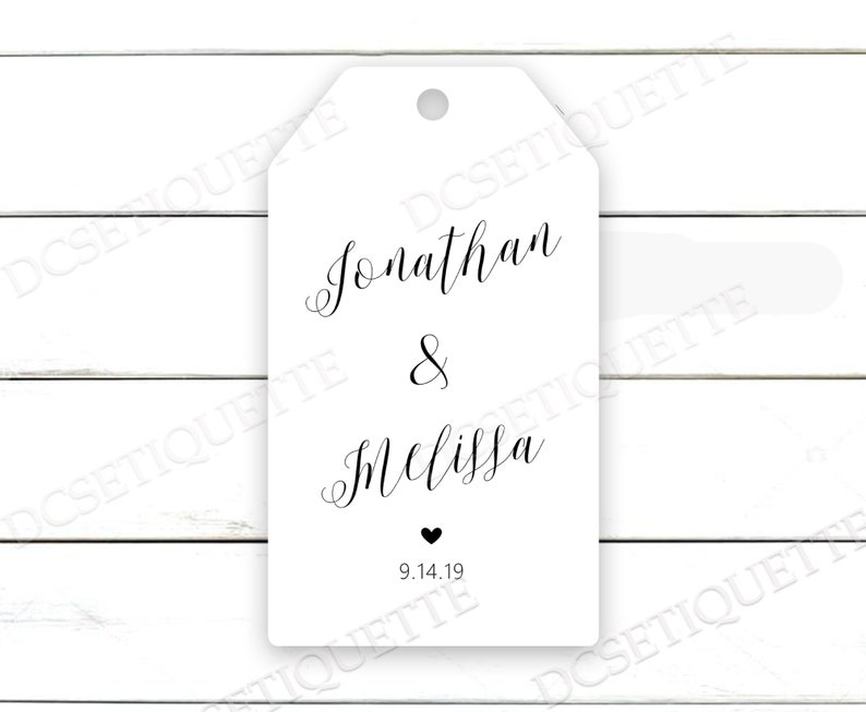 Etichette di ringraziamento stampate, 30 etichette regalo di nozze, semplici etichette eleganti semplici immagine 2