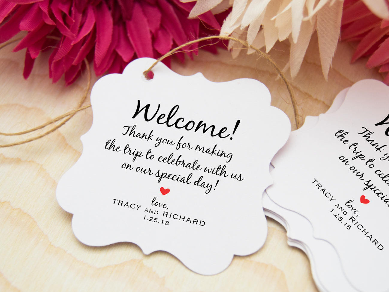 Gift Tags 24 Wedding Bag Tags Hotel Tags Etsy