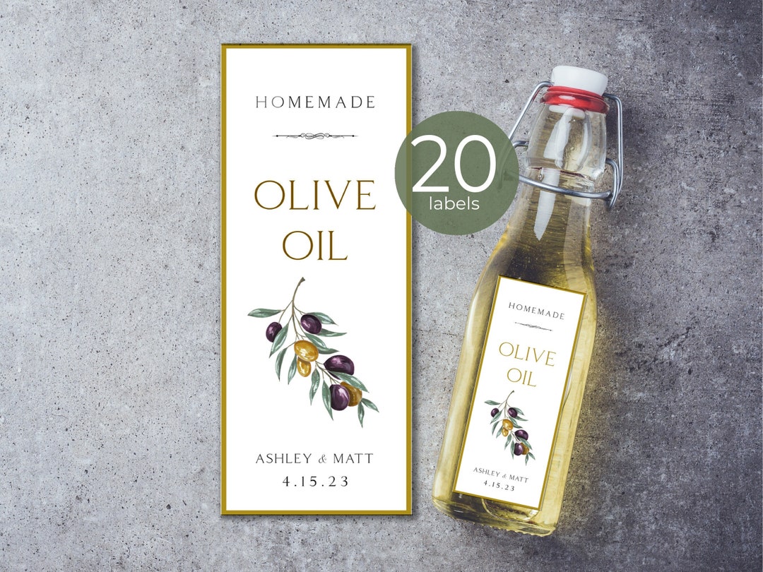Olive Oil Favor Labels, Personalized Wedding Labels, Olive Oil Bottle
