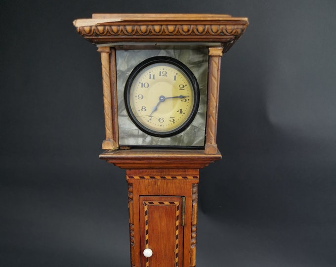Vintage Miniature Grandfather Clock Hand Made With Inside Etsy