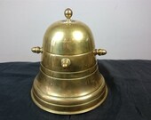 Antique Brass Nautical Ships Wheel Tea Caddy Storage Tin Box Early 1900 39 s Brass Metal