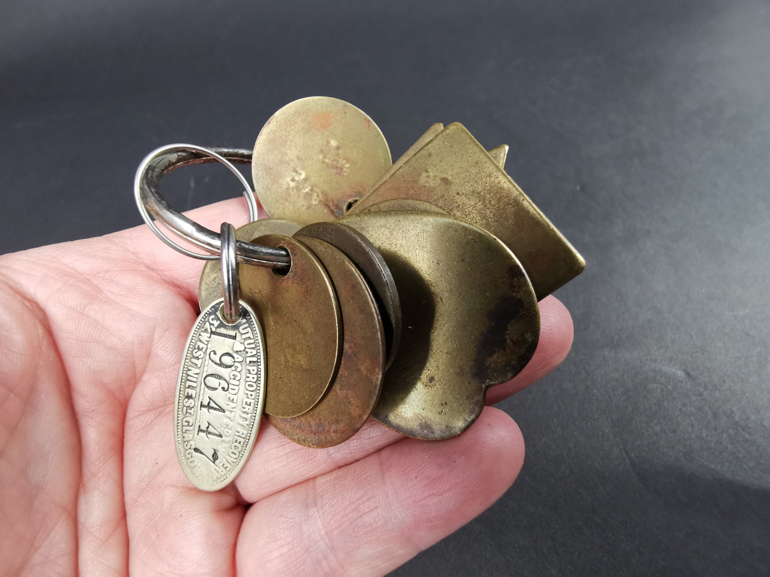 Antique Brass and Silver Numbered Key Tags from Glasgow Etsy