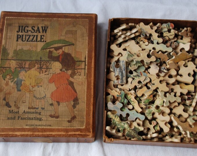 Vintage Art Deco Jigsaw Puzzle Wood and Paper 1920's Etsy