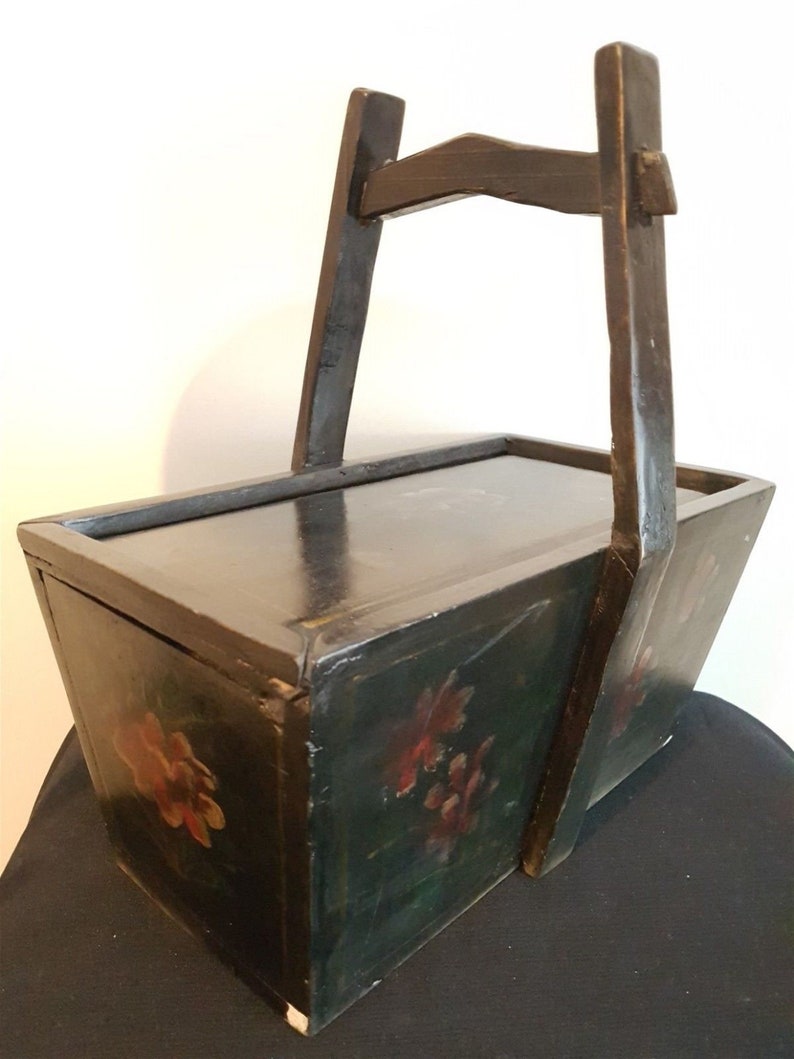 Caja de madera holandesa antigua con tapa superior deslizante | Etsy