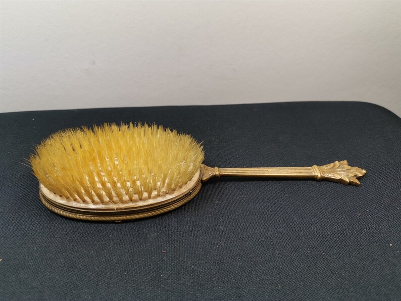 Antique Hair Brush Hand Painted Porcelain and Brass Victorian Etsy