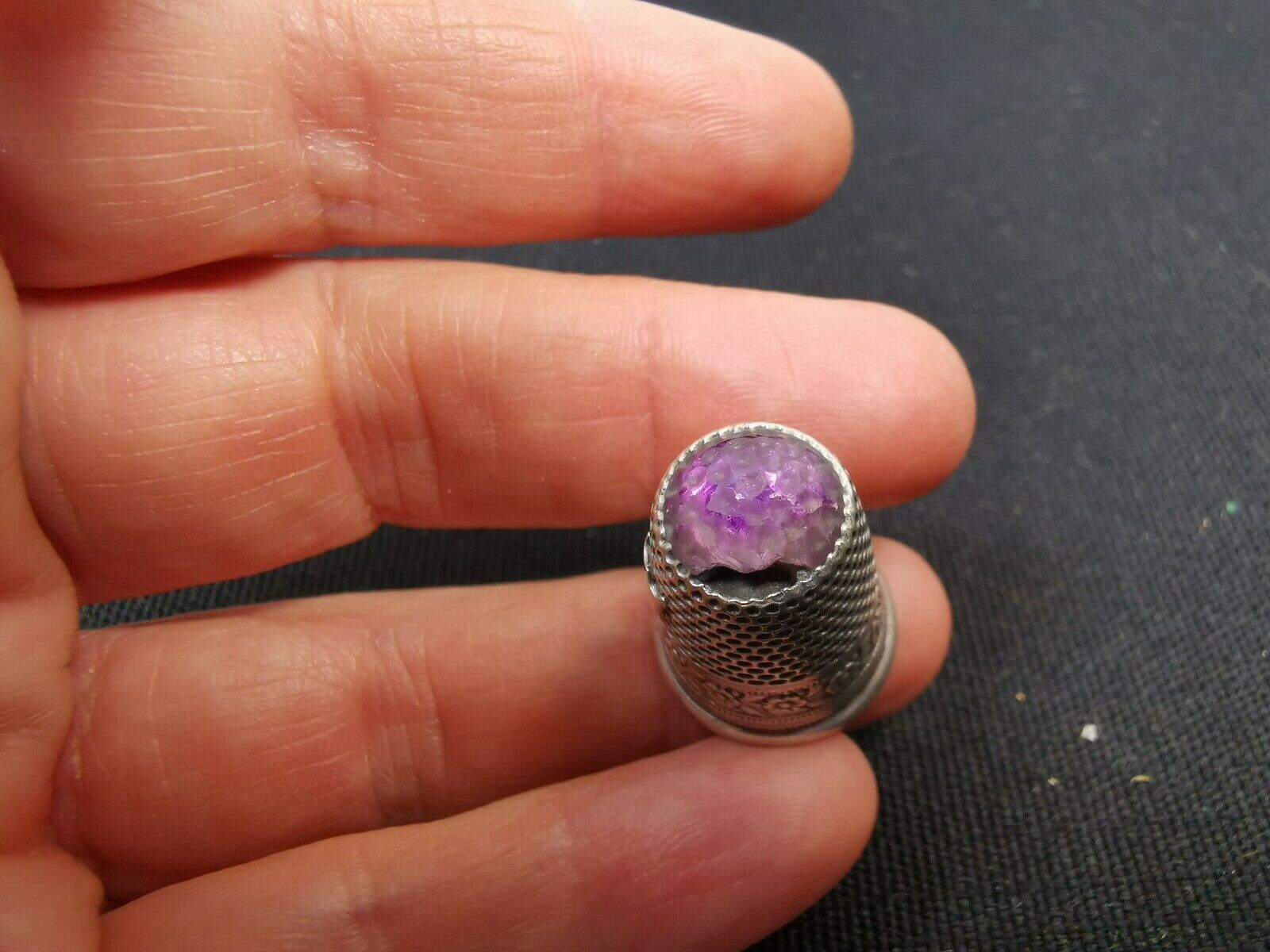 Victorian Design .925 Sterling Purple LAB Amethyst Silver Ring Size 9 KN-4580
