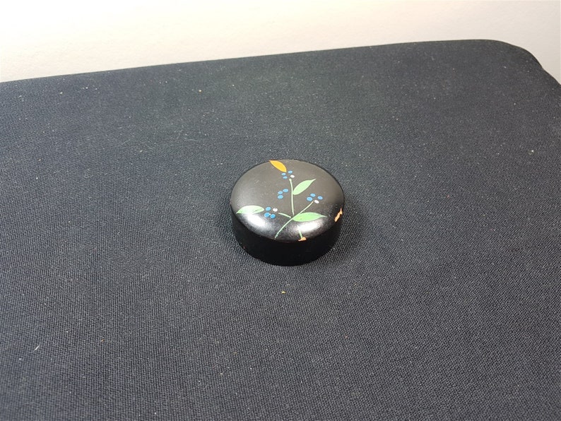 Antique Paperweight Hand Painted with Flowers Ceramic Pottery Victorian Late 1800/'s Original