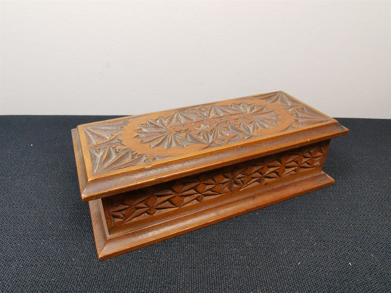 Antique Stamp Box Wooden Hand Carved Wood Victorian Late Etsy