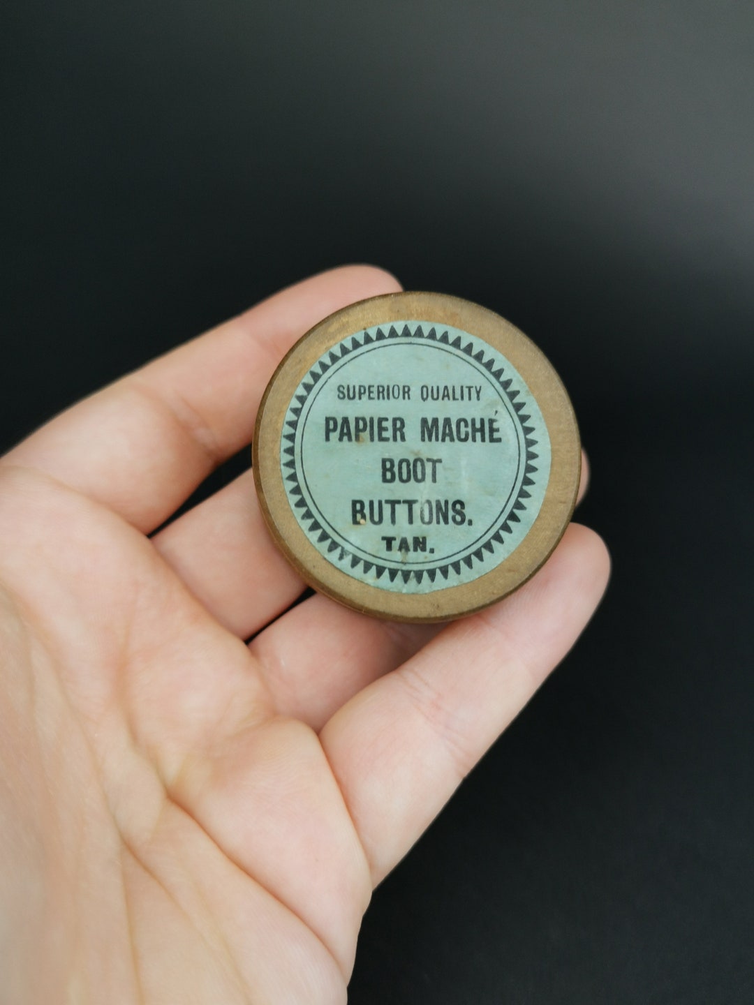 Antique Papier Mache Boot Buttons in Original Wooden Box Round Etsy