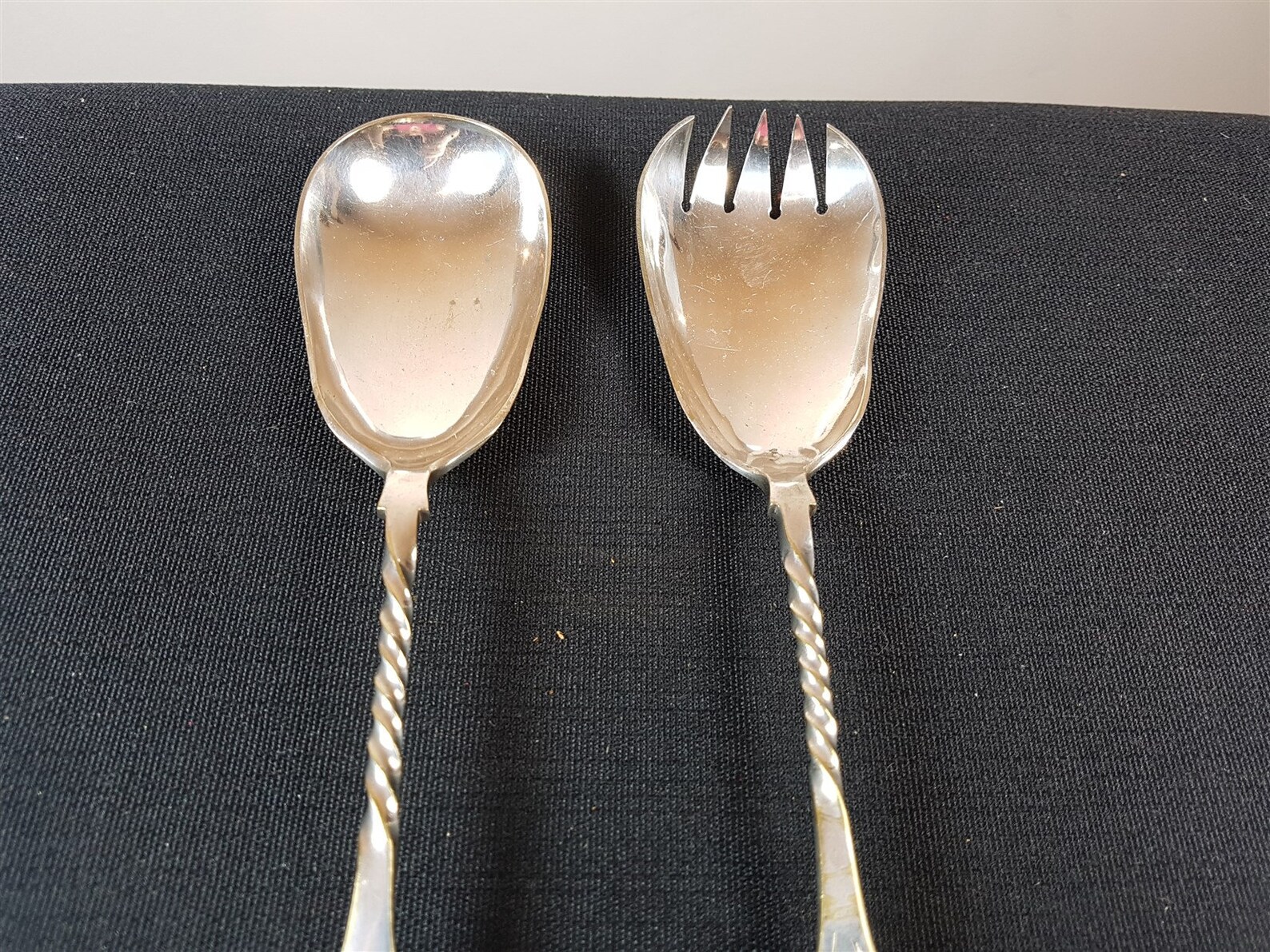 Vintage Silver Plated Serving Fork and Spoon Set 1930's Etsy