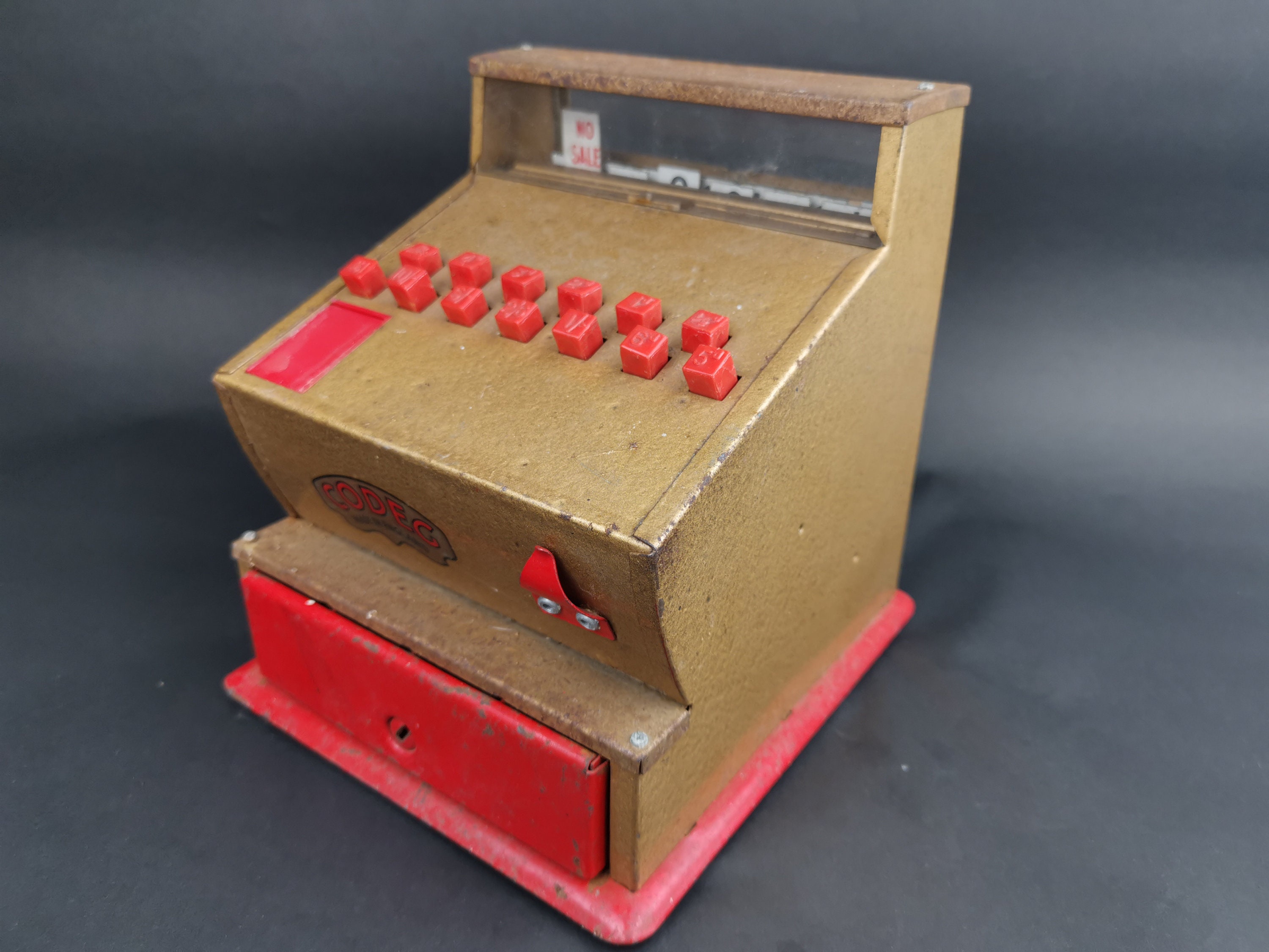 Vintage Toy Cash Register Till Tin Metal 1950's Mid Etsy