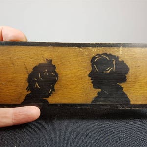 Antique Wooden Silhouette Painting of Mother and Daughter on - Etsy