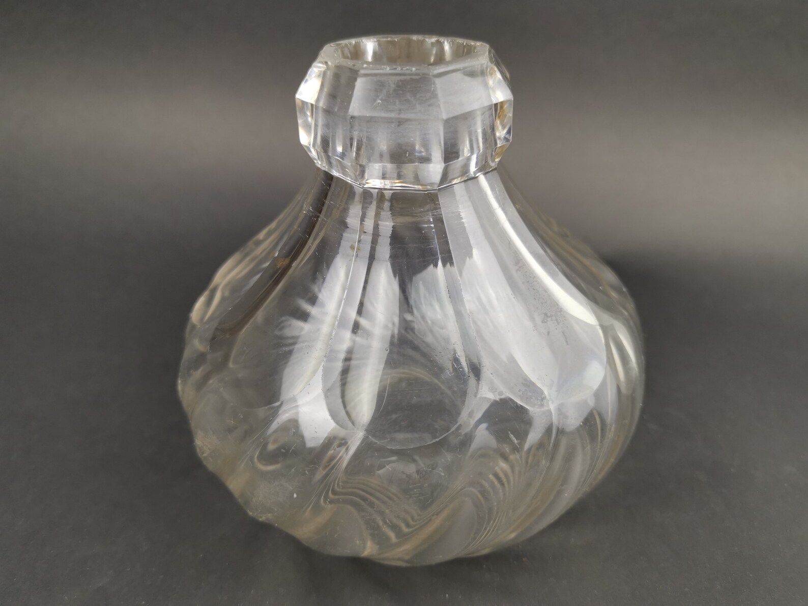 Antique Victorian Clear Crystal Glass Bottle Vase 1800's Etsy