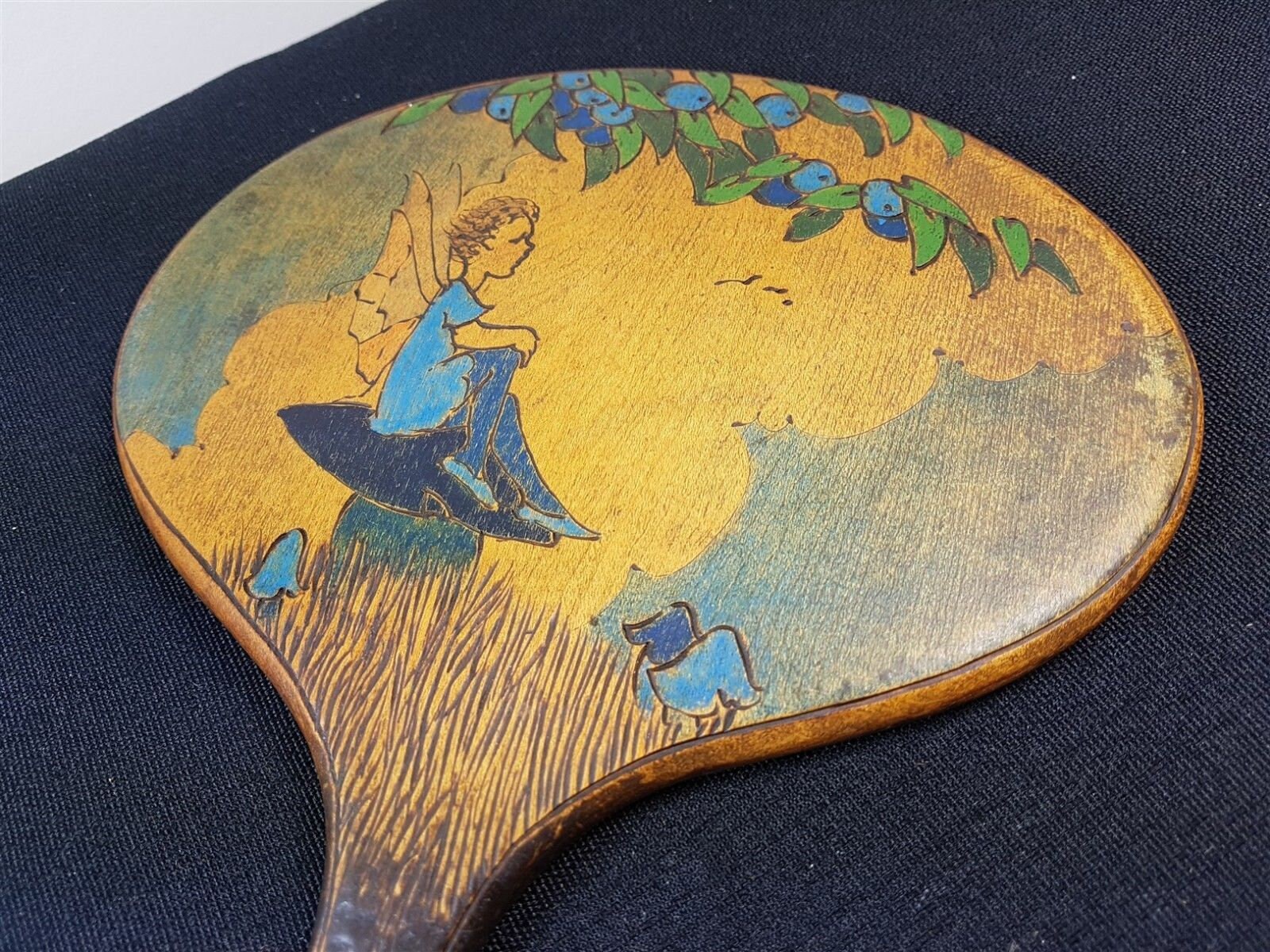 Antique Wooden Vanity Hand Mirror With Tinker Bell Peter Pan Etsy