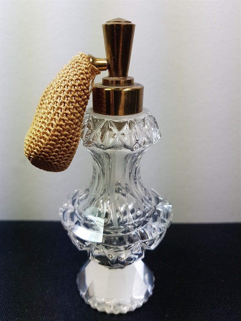 Vintage Cut Crystal Glass Perfume Atomizer Bottle Atomiser Etsy