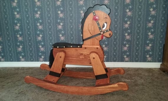 classic wooden rocking horse