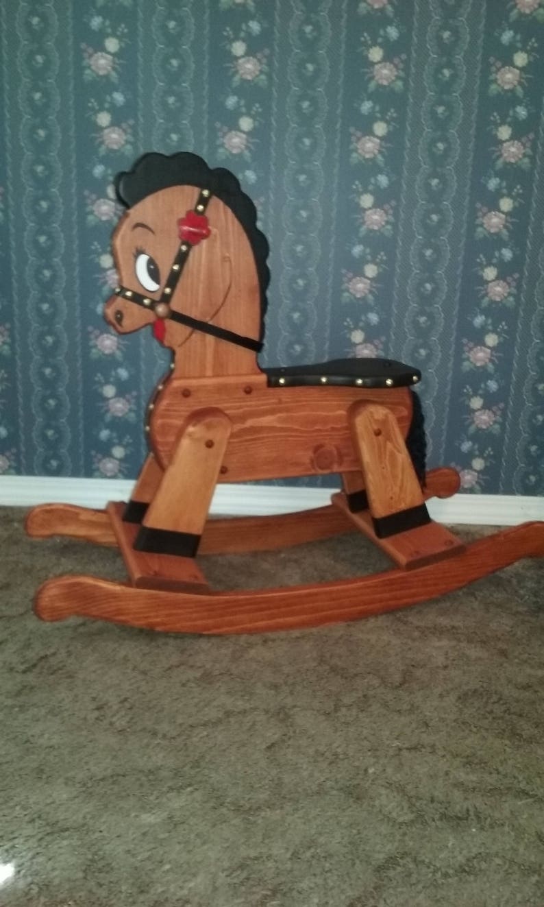 Classic Wooden Rocking Horse Etsy