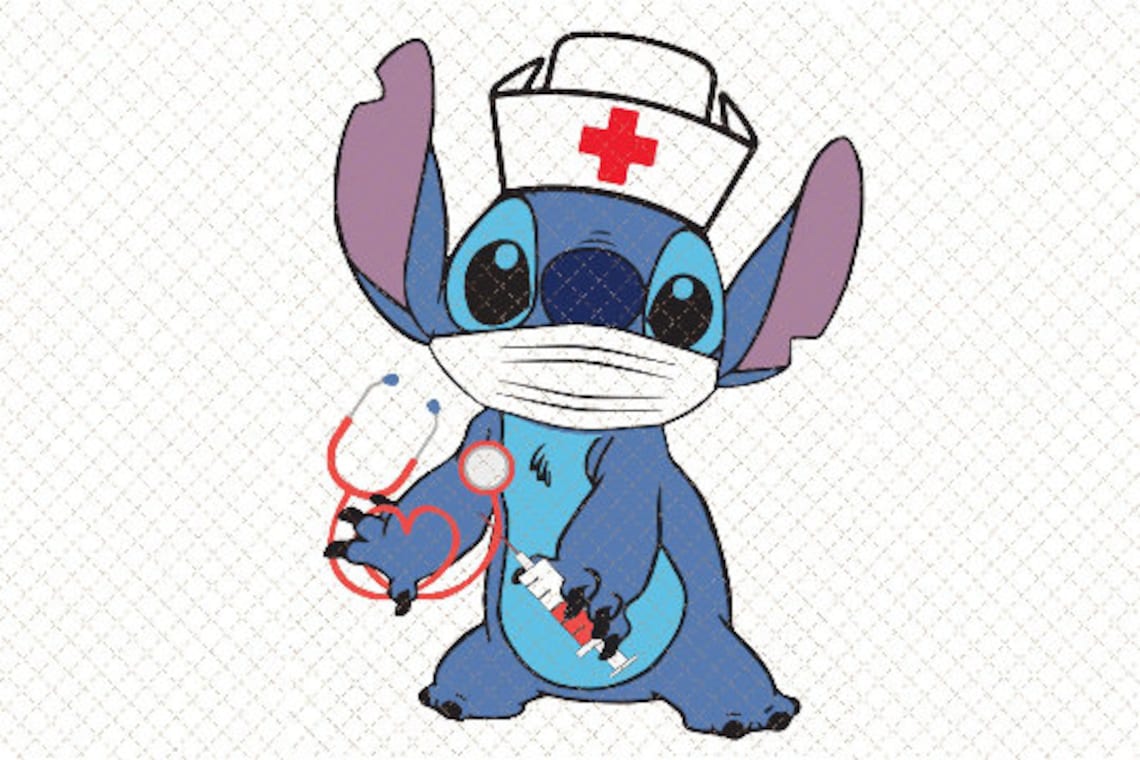 Stitch Nurse Quarantine Stitch Lilo and Stitch Cartoon Etsy