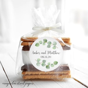 Eucalyptus Wedding Thank You Stickers, Greenery Botanical 2, 2.5 or 3 Inch Printed Matte Favor Stickers For Bridal Shower, Baby Shower