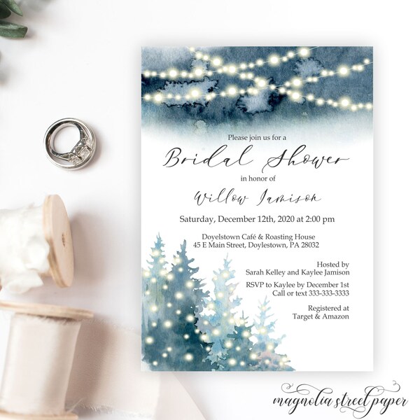Wedding Shower Invites Lights Etsy