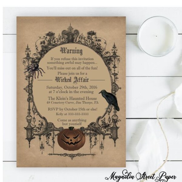 Halloween Party Invitation Printable Invitation Ouija Board Invitation