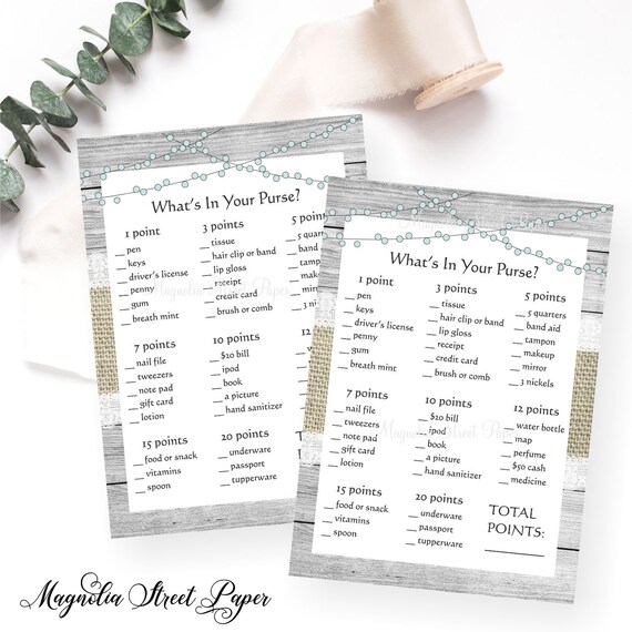Printable Rustic Whats Inside Your Purse Bridal or Boy or girl Shower photograph about What's in Your Purse Printable known as Printable Rustic Whats In just Your Purse Bridal or Kid Shower