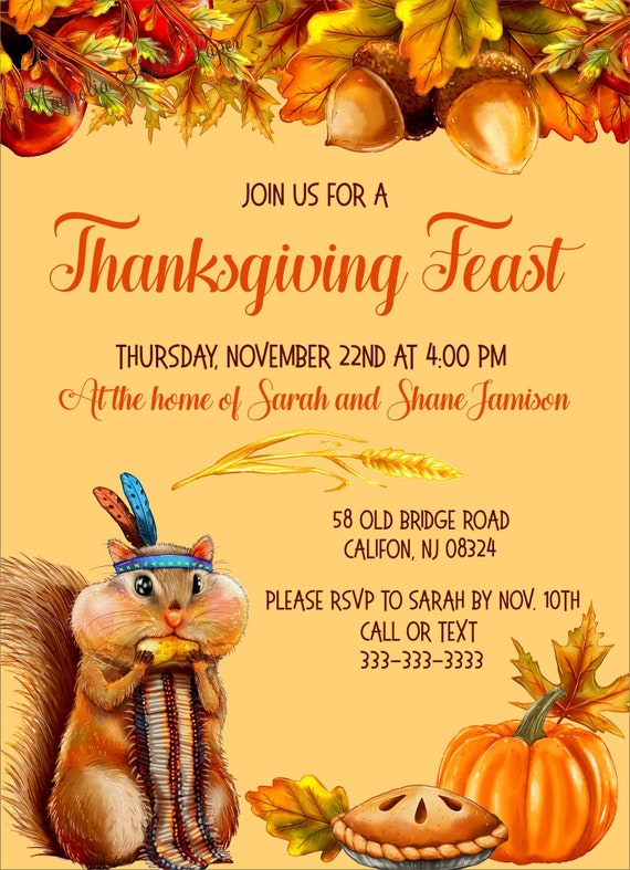 thanksgiving invitation funny harvest