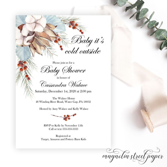 nature themed baby shower invitations