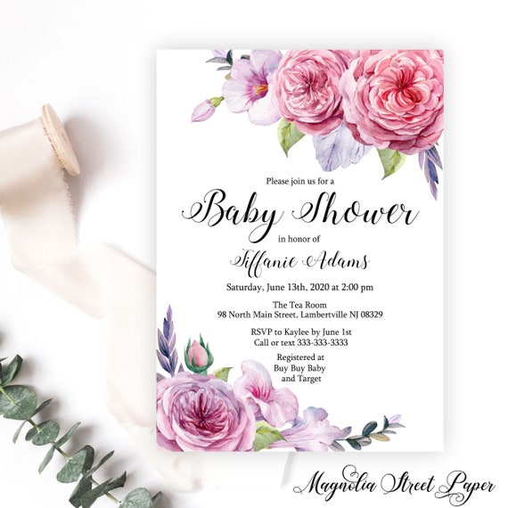 Baby shower là ngày quan trọng đối với người mẹ đang mang thai. Thư mời với hoa hồng tím rực rỡ mùa xuân là một cách để gửi tới khách mời điều trân trọng và sự mong đợi về một đứa bé mới sinh. Một thiết kế sáng tạo và ấn tượng, giúp nâng cao cảm giác hạnh phúc của cuộc sống.