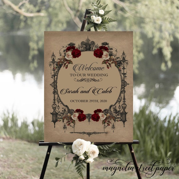 Please Sign Our Guestbook Printable Halloween Gothic Wedding 