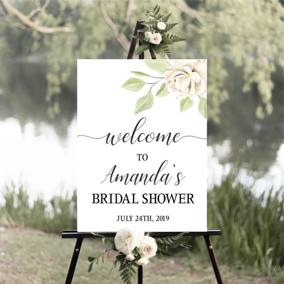 Bridal Shower decoration Floral welcome sign Bridal Shower Welcome Sign Bridal Shower sign Greenery Bridal shower sign Printable sign