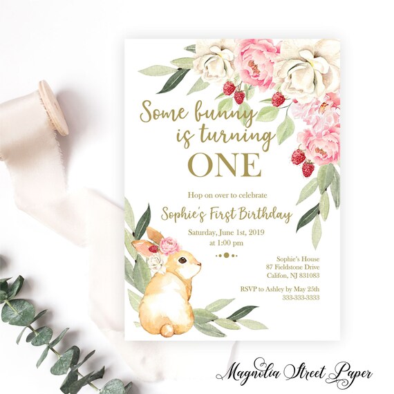 Is Turning One Turning One Some Bunny Is One Bunny Invitation Bunny Birthday Bunny Birthday 1st Birthday Some Bunny First Birthday