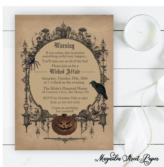 Halloween cheap birthday invitation