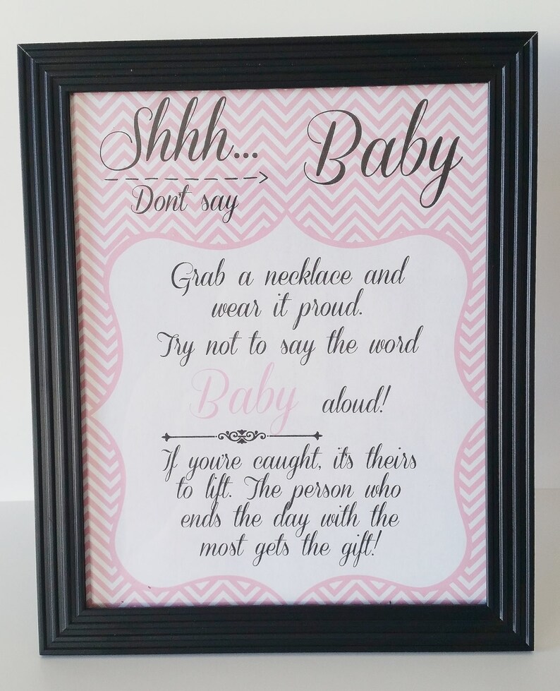 Baby Shower Game Don't Say Baby Game Pacifier Necklace Etsy