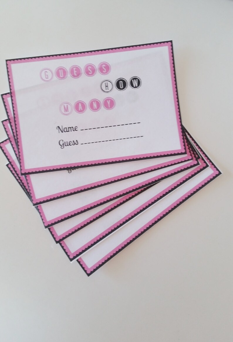 How Many Shower Game M/&M Game Guessing Game Baby Girl Baby Shower Game Table Centerpiece Pink Game Sign Guess How Many Baby Shower Game