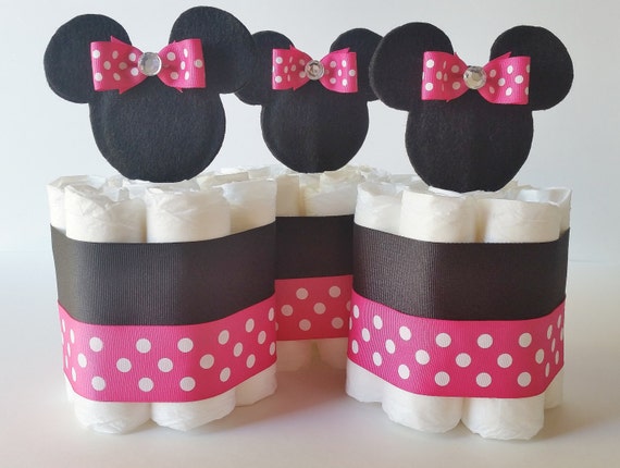 Diaper Cakes Baby Shower Centerpieces Decorations Baby Minnie