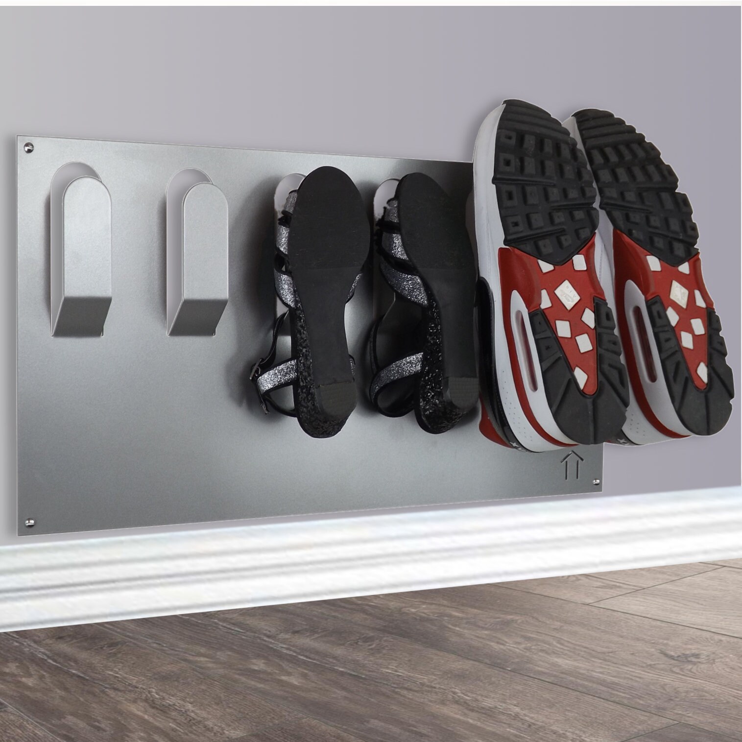 Estante de zapatos montado en la pared plata metálica Etsy