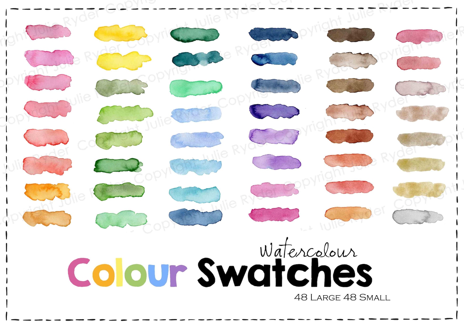 Swatch Stickers Watercolour Colour Swatch Splash Download for Art Journaling Tags Cards ...