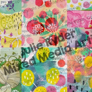 A4 Collage Tear Sheet Mixed Media Background,Digital Download Image for Collage, Art Journaling, Collage Sheet, Abstract Background Papers