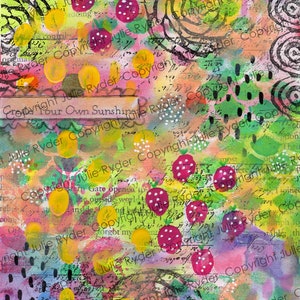 Collage Tear Sheet Mixed Media Background Paper Digital Download Image Collage Art Journaling Scrapbooking Acrylic paint stamps