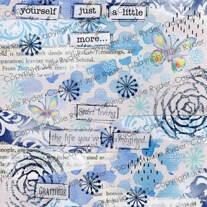 A4 Collage Tear Sheet Mixed Media Background, Digital Download Image for Collage, Art Journaling, Collage Sheet, Background papers,