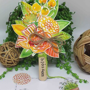 Gorgeous Hand-Painted Paper Flower Bouquet BLOSSOM with note card Sticker and tissue wrap included