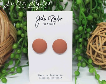 Rose Blush Dome Matte Stud Earrings with stainless steel posts and backs