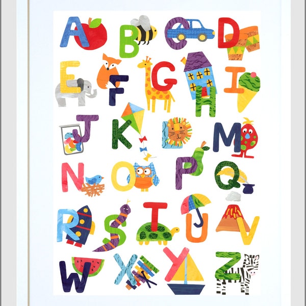 Art Print for Kids, Kid's wall art, Nursery wall art, Children's Bedroom Decor: Alphabet Print