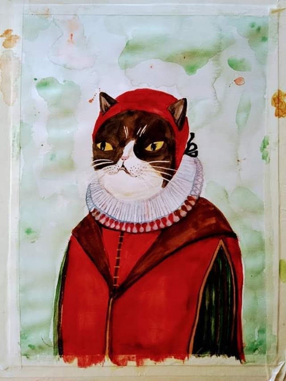 Oncle Alchimiste Chat Peinture Chat Photo De Kitty Etsy